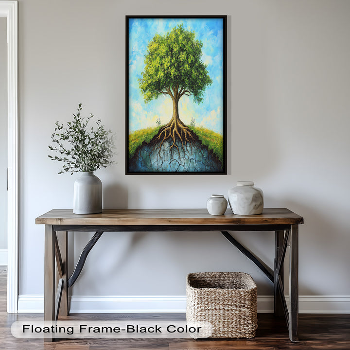 Firmly Planted – Tree of Faith with Roots Oil Painting