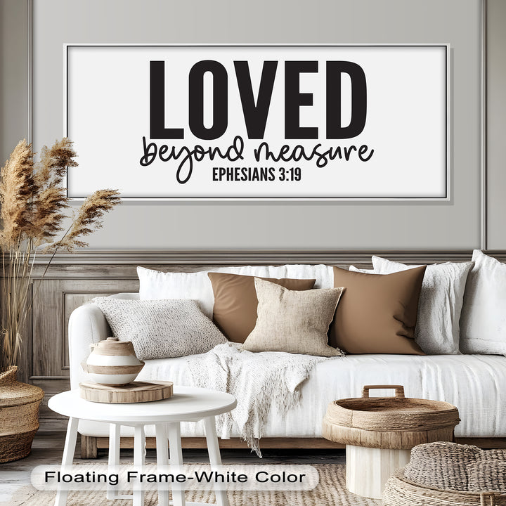  Inspirational Religious Oil Wall Art – Loved Beyond Measure, Scripture Print