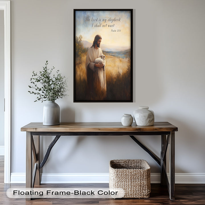 Psalm 23:1 – The Lord is My Shepherd Bible Verse Oil Painting