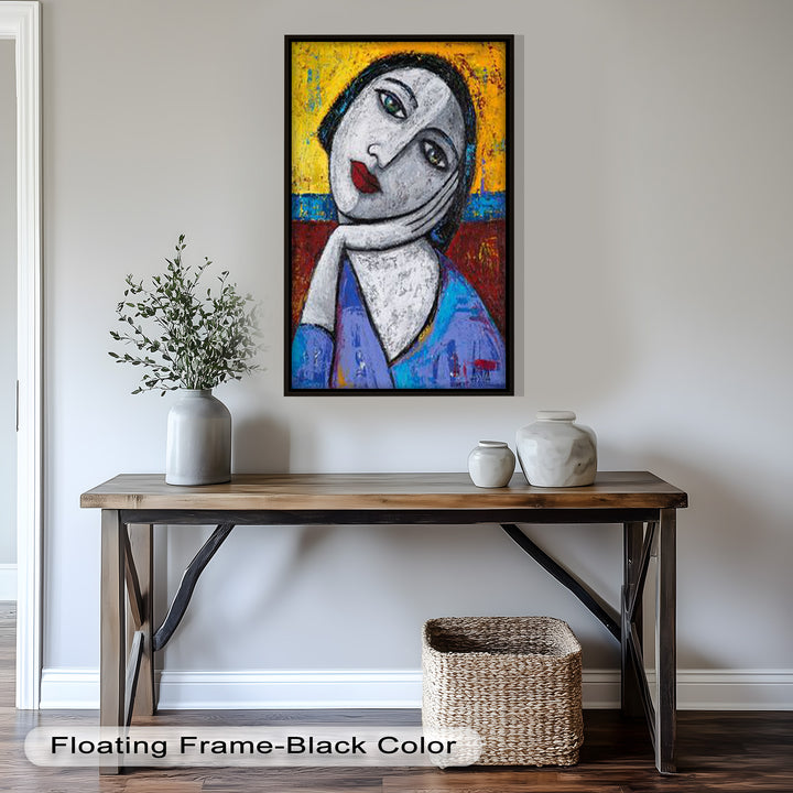 Quiet Reflection – Textured Modern Portrait Picasso Oil Painting