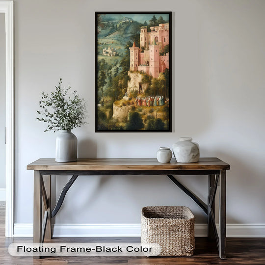 March to the Crimson Keep – Fantasy Fortress Scene Historic Oil Painting - MyPhotoStation