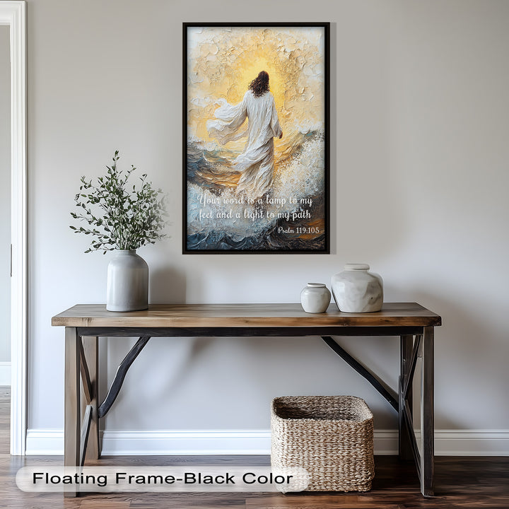 Psalm 119:105 – Your Word is a Lamp Bible Verse Oil Painting