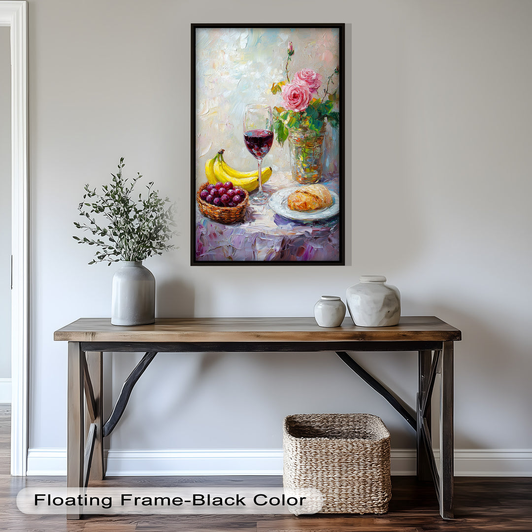 Rose & Fruit Kitchen Decor - Still Life Oil Painting