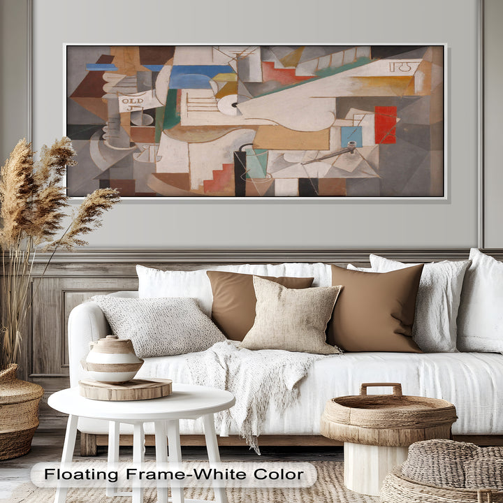 Geometric Cubist Composition Wall Art – Abstract Oil Painting