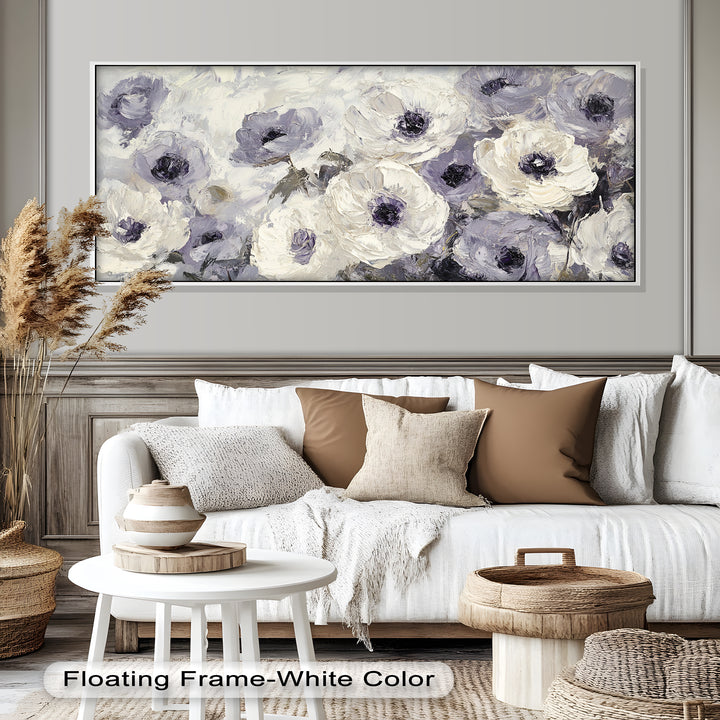 Cream and Lilac Petals - Flower Oil Painting