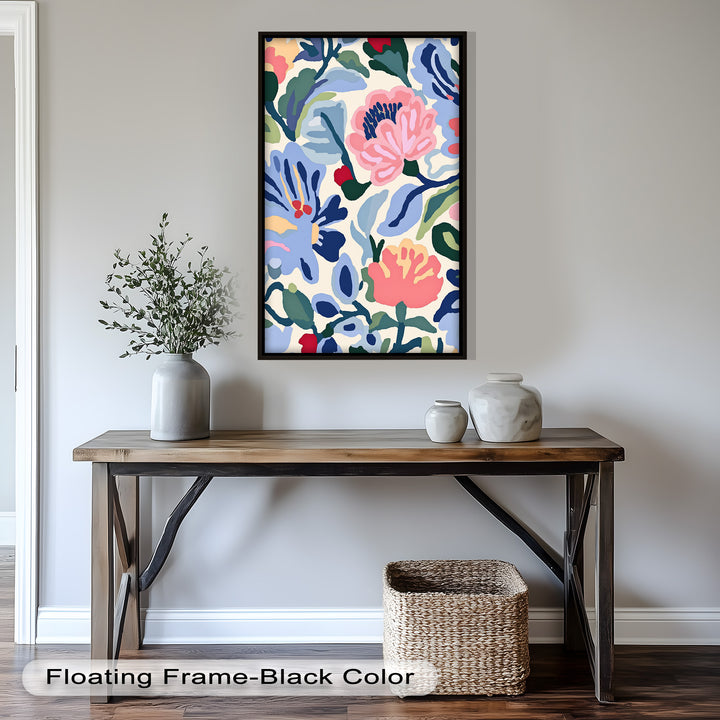 Bold Garden Whimsy – Lebendiges Boho-Blumen-Ölgemälde
