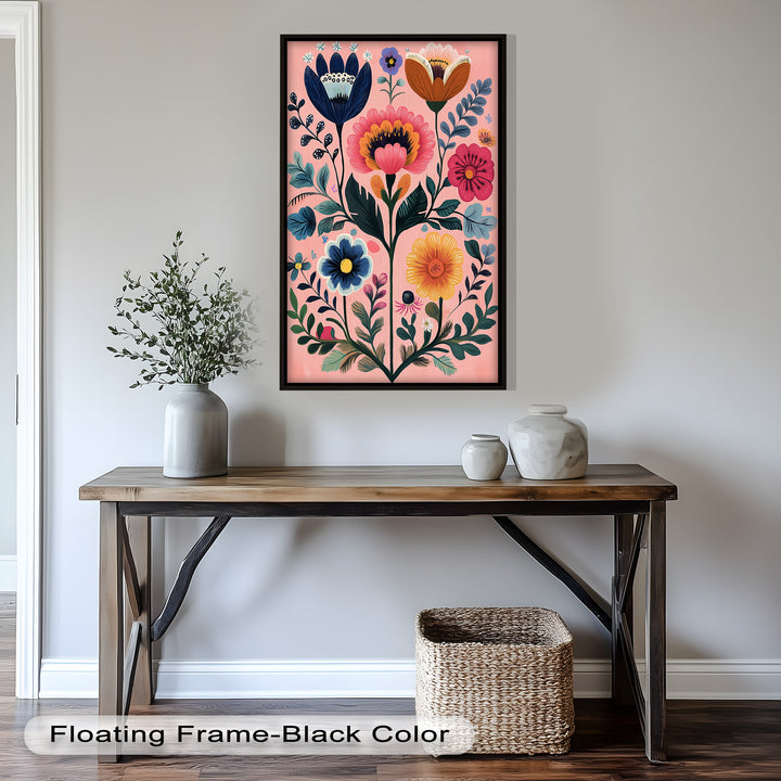 Blossom Carnival – Whimsical Boho Flower Oil Painting