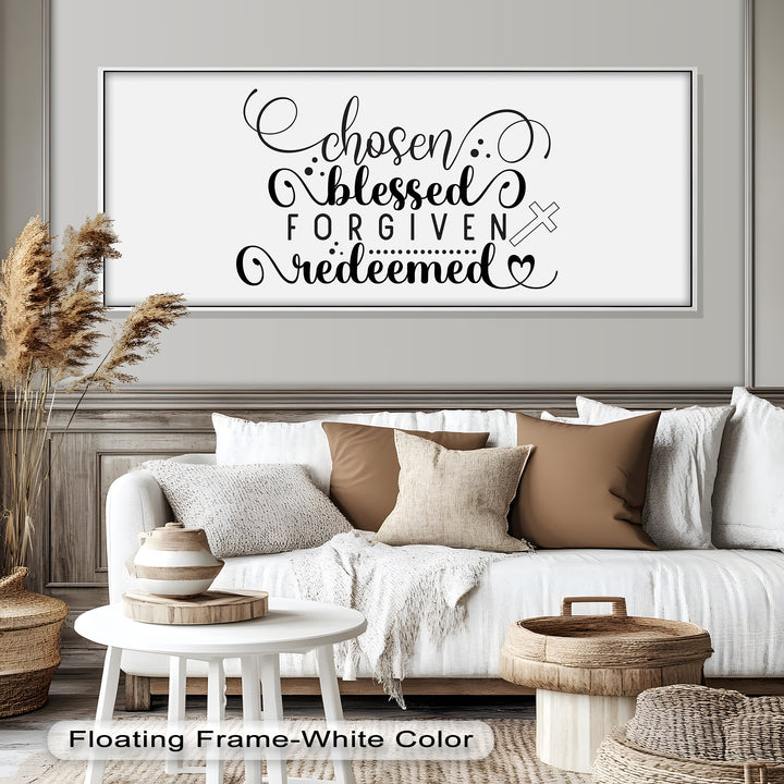 Chosen, Blessed, Forgiven, Redeemed – Bible Verse Oil Painting