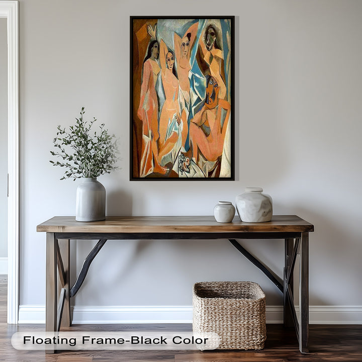 Echoes of Les Demoiselles – Picasso-Inspired Cubist Nude Figures Oil Painting