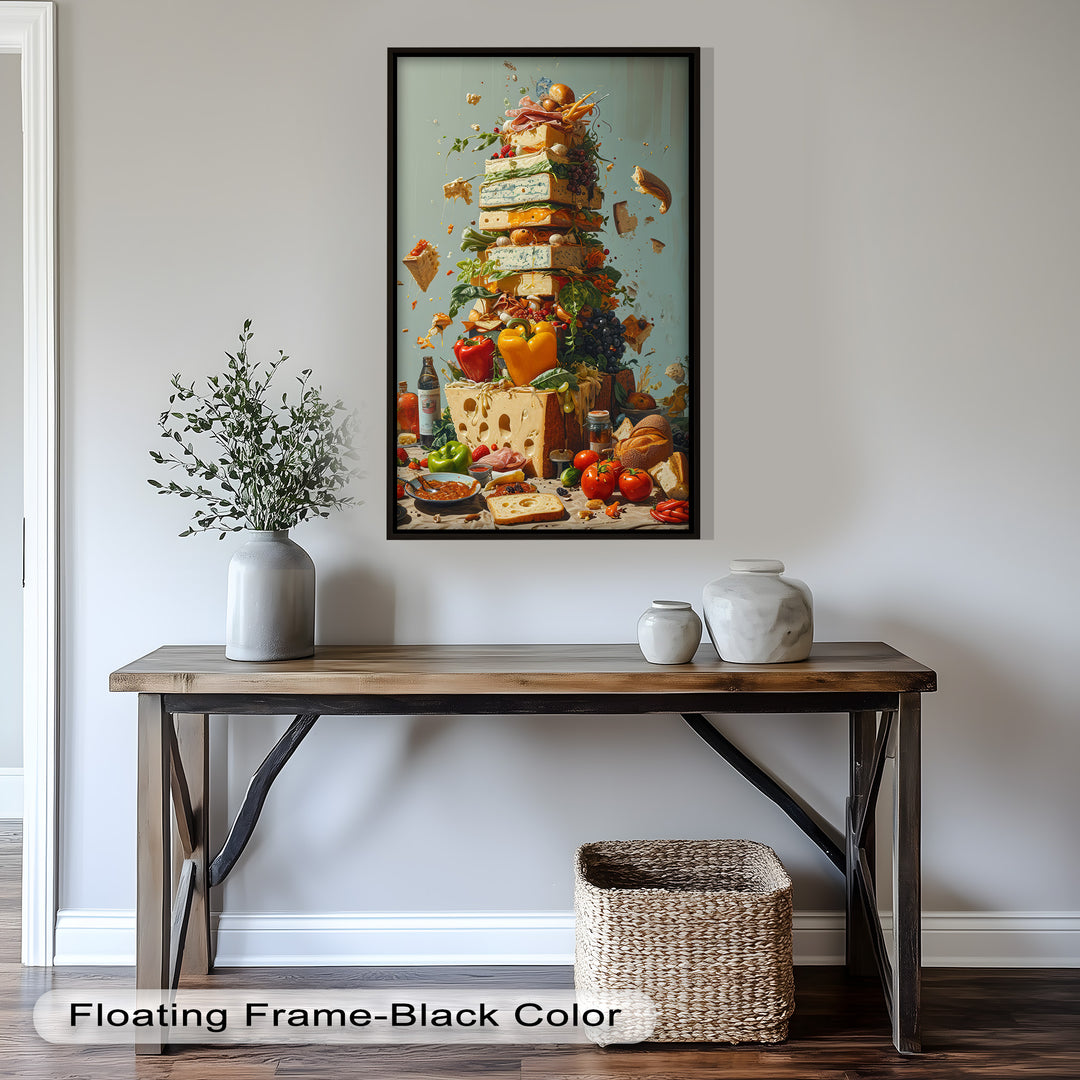 Cheese Tower Symphony – Explosives Gourmet-Fantasy-Food-Gemälde