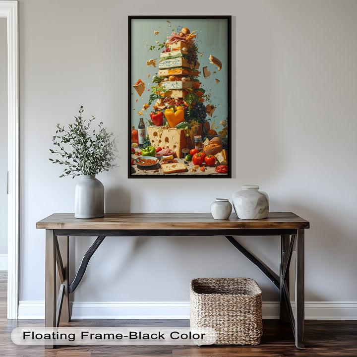 Cheese Tower Symphony – Explosives Gourmet-Fantasy-Food-Gemälde