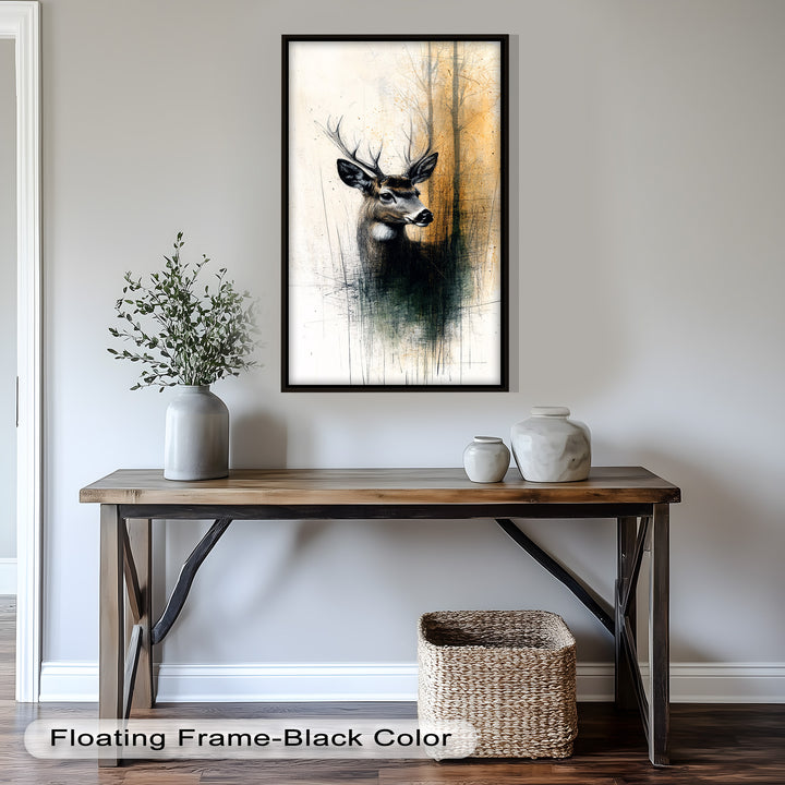 Majestic Deer Portrait - Animal Oil Painting