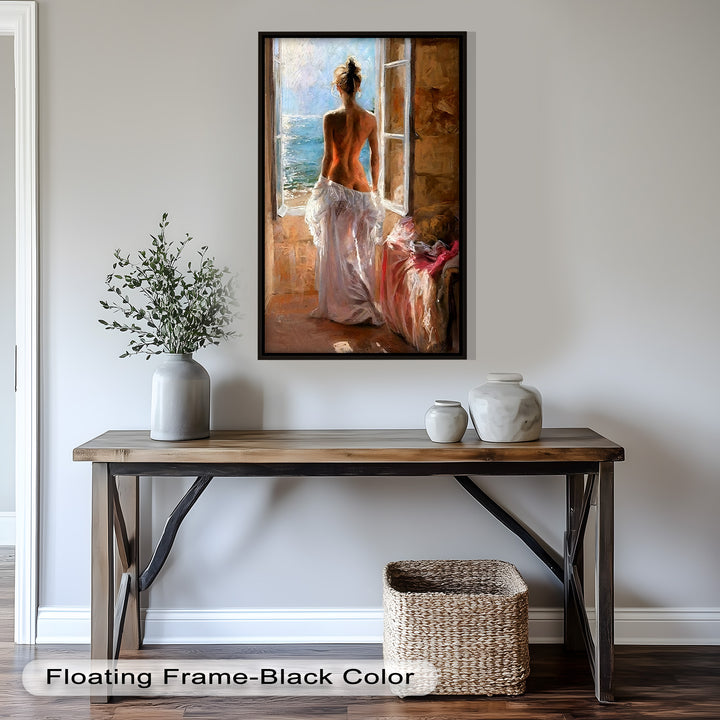 Whispers of the Sea – Romantic Woman by the Ocean Nude Oil Painting