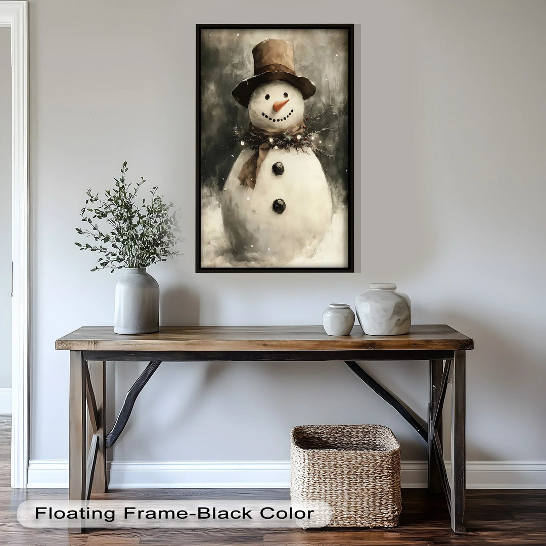 Frosty Cheer – Snowman in Winter Wonderland Oil Painting - MyPhotoStation
