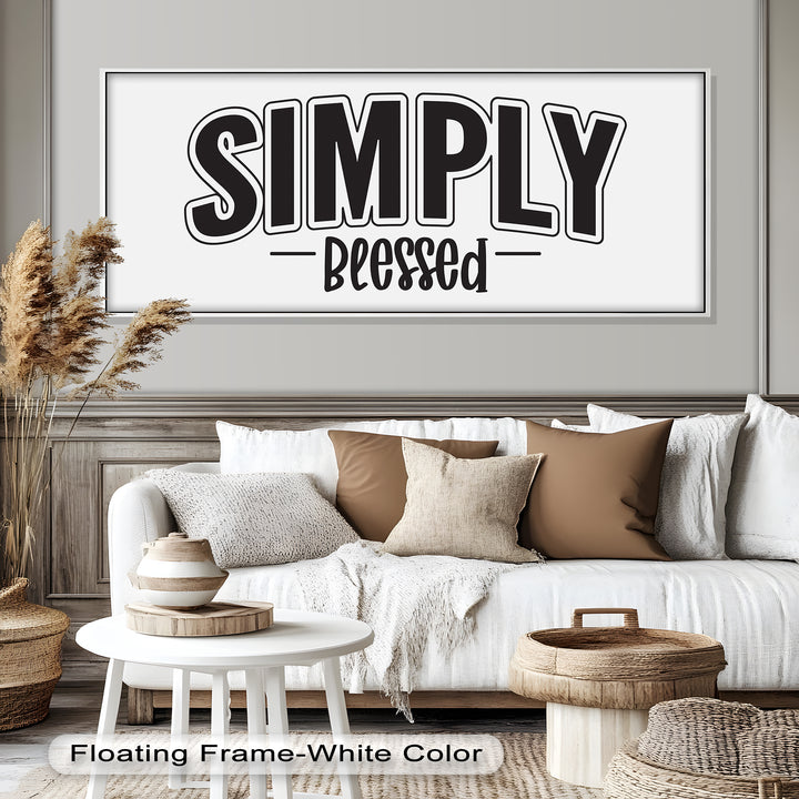 Simply Blessed – Christian Typography Oil Painting