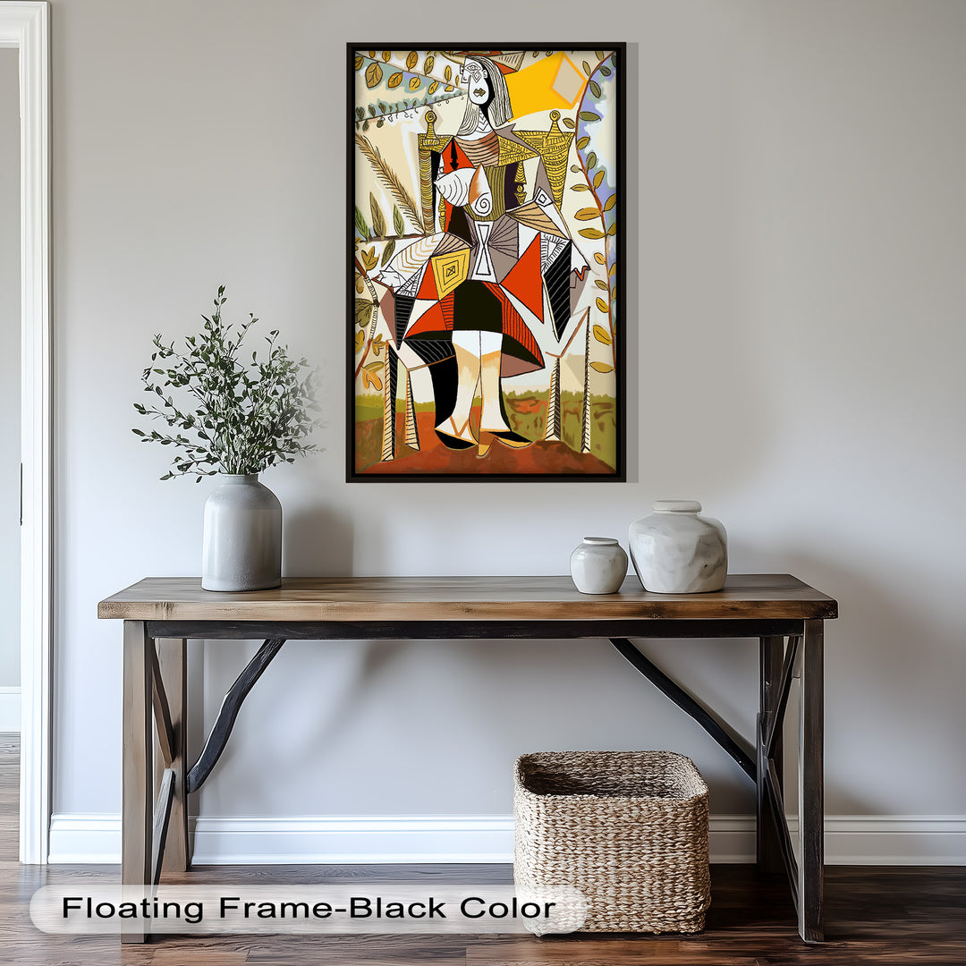Queen Among Leaves – Picasso Style Cubist Oil Painting