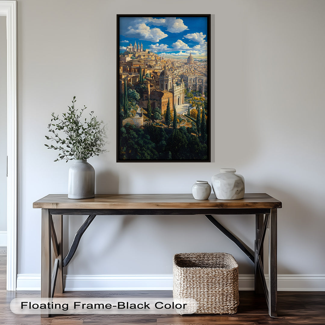 Sunlit Heights of Rome – Classical Cityscape Renaissance Oil Painting