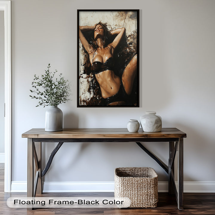 Sun-Drenched Muse - Female Portrait in Abstract Oil Painting