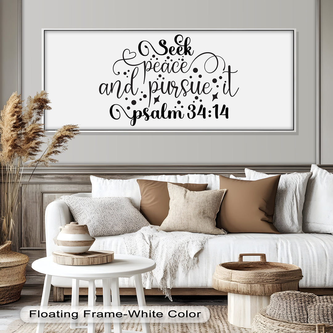 Seek Peace and Pursue It – Psalm 34:14 Christian Bible Oil Painting