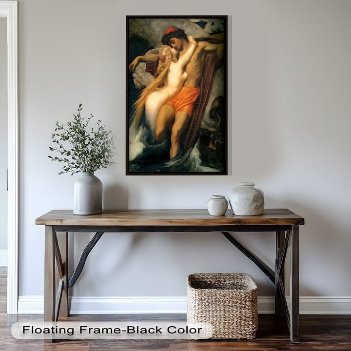 The Embrace of the Sea – Romantic Mythological Nude Oil Painting