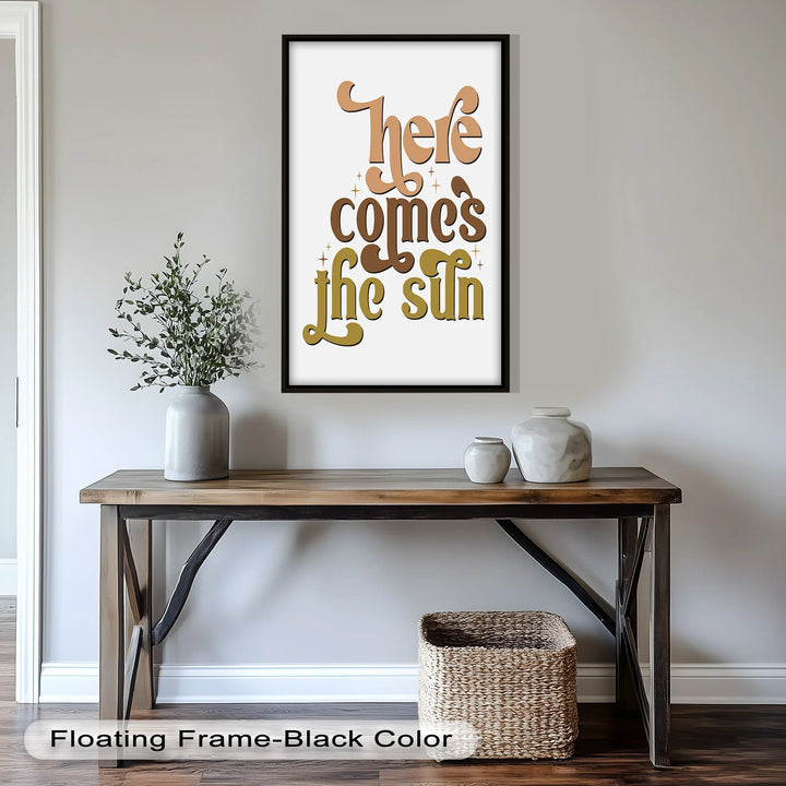 Feel-Good Oil Painting – Mid-Century Lettering with Sun-Inspired Message
