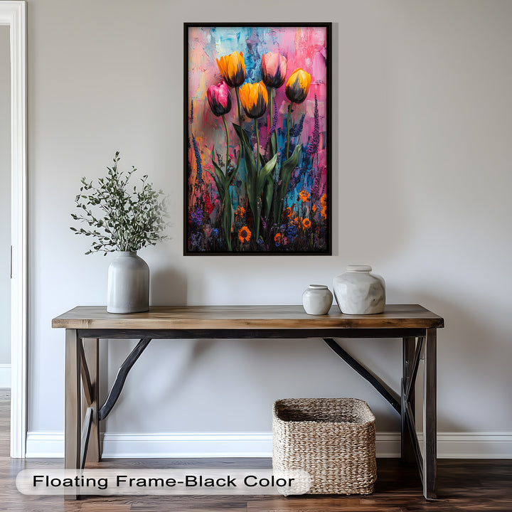 Colorful Tulip Garden - Flower Oil Painting