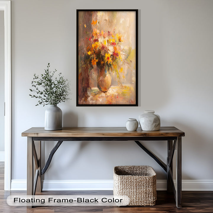 Sunlit Harmony – Vibrant Wildflower Still Life Flower Oil Painting