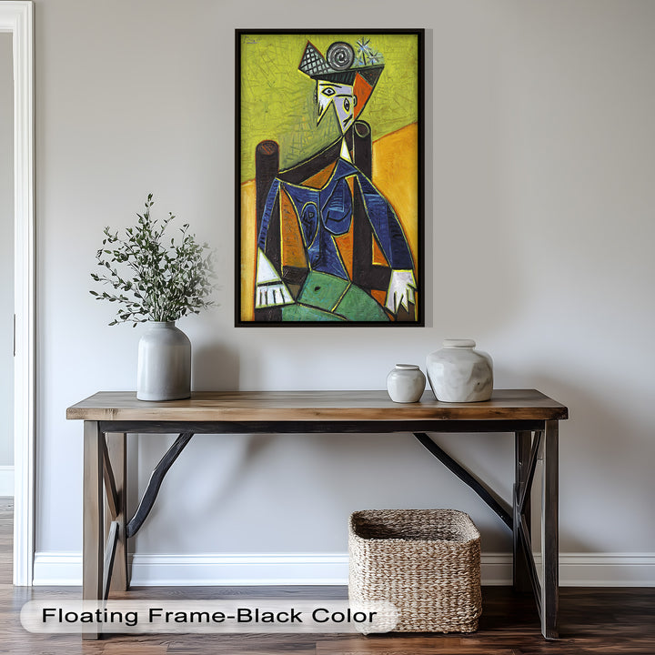 Woman in a Spiral Hat – Picasso-Style Cubist Oil Painting