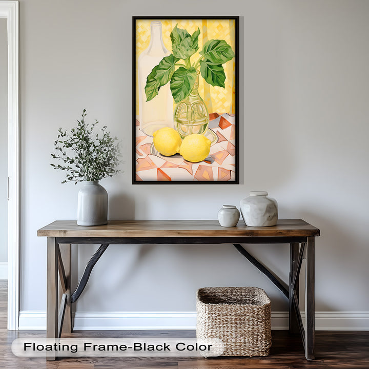 Lemon & Green Leaf Decor - Still Life Oil Painting
