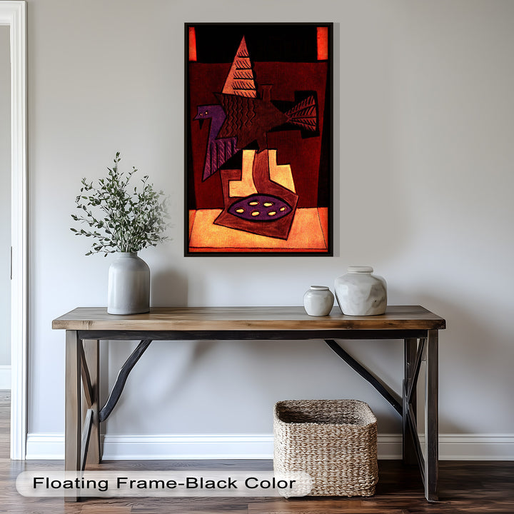Geometric Bird Abstract Wall Art – Modern Cubist Oil Painting