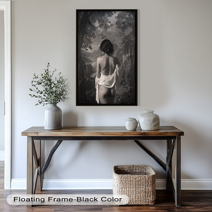 Silent Reverie – Classical Nude in Monochrome Oil Painting