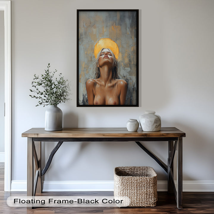Haloed Grace – Ethereal Nude Portrait Oil Painting