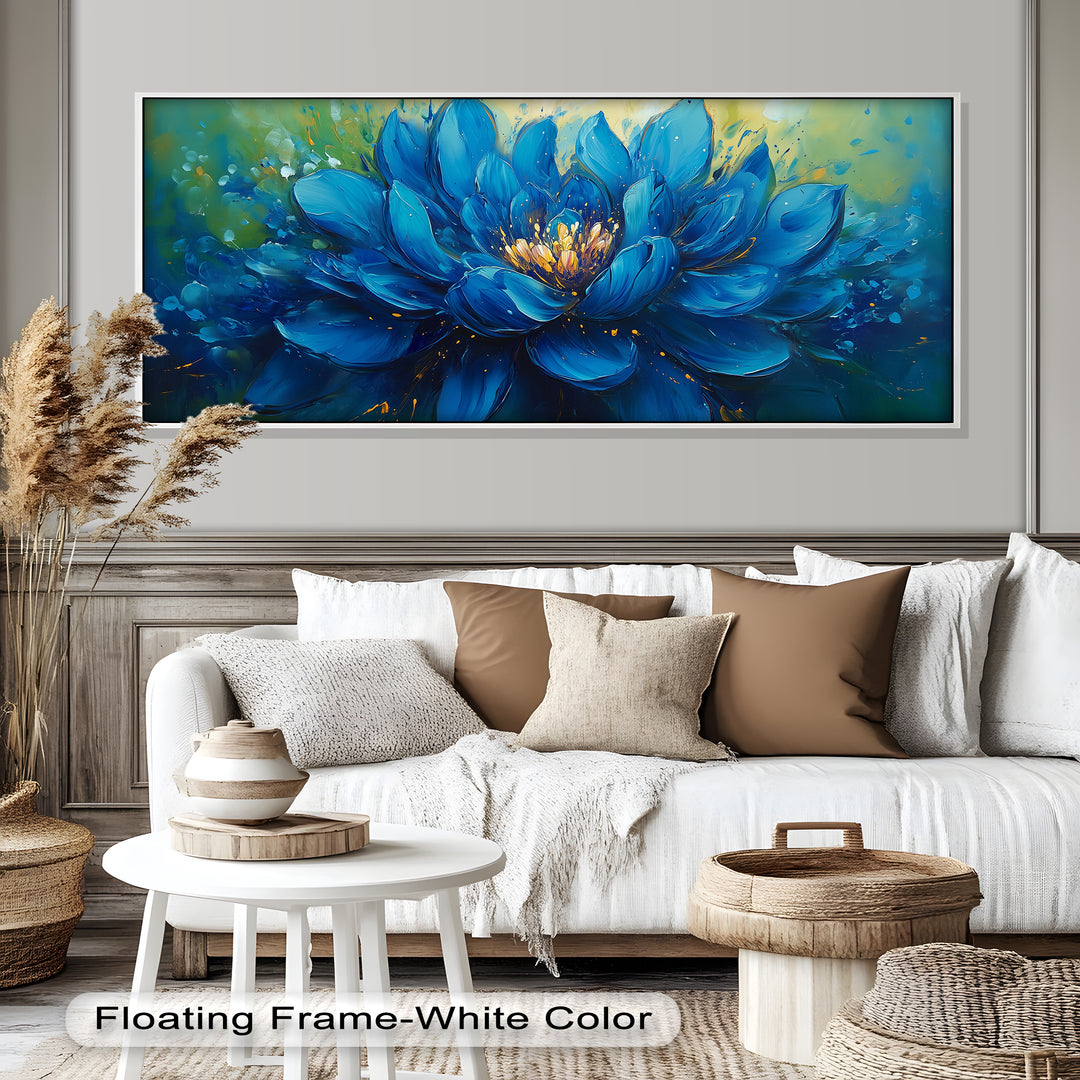Golden-Centered Lotus in Bloom - Flower Oil Painting