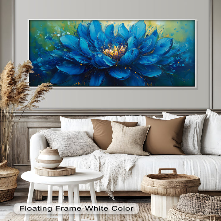 Golden-Centered Lotus in Bloom - Flower Oil Painting