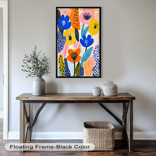 Bold Blooms in Boho Garden – Fauvist Floral Oil Painting - MyPhotoStation