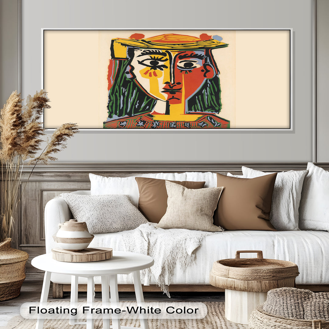 Cubist Woman Portrait Wall Art – Abstract Oil Painting