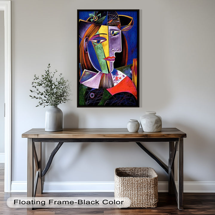 Vibrant Woman with a Flower Hat – Picasso Oil Painting