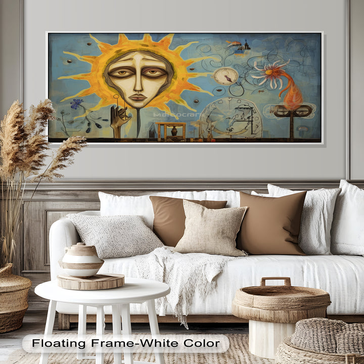 Solar Mindscape – Surreales Sonnengesicht-Ölgemälde von Picasso