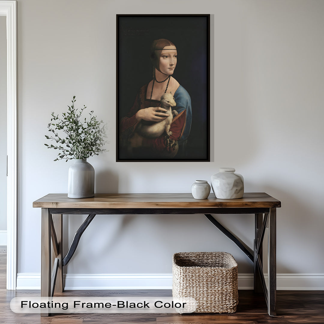 Dame mit Hermelin – Renaissance Portrait Historisches Ölgemälde