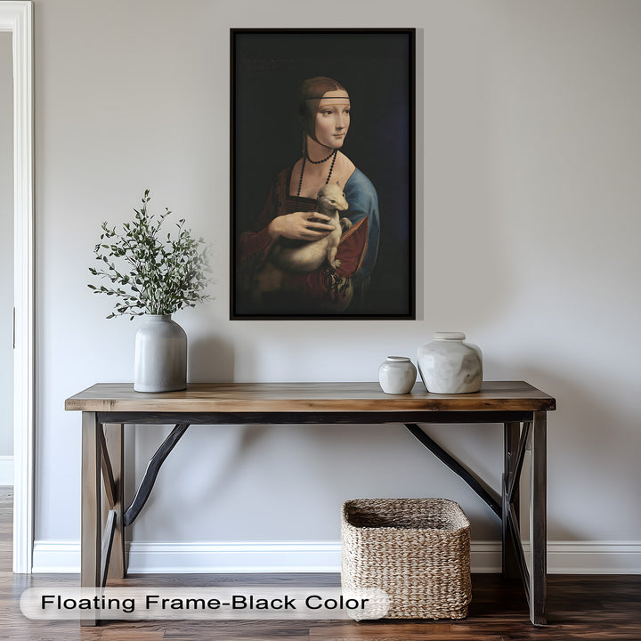 Dame mit Hermelin – Renaissance Portrait Historisches Ölgemälde