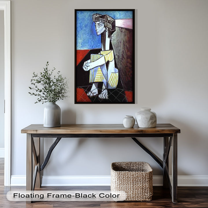 Seated Boy with Striped Garment – Picasso Oil Painting