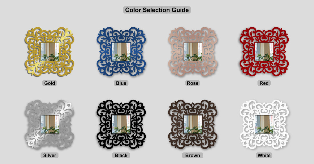 Chiave greca rotonda decorativa Specchio da Parete – Decorazione da parete con specchio classico moderno