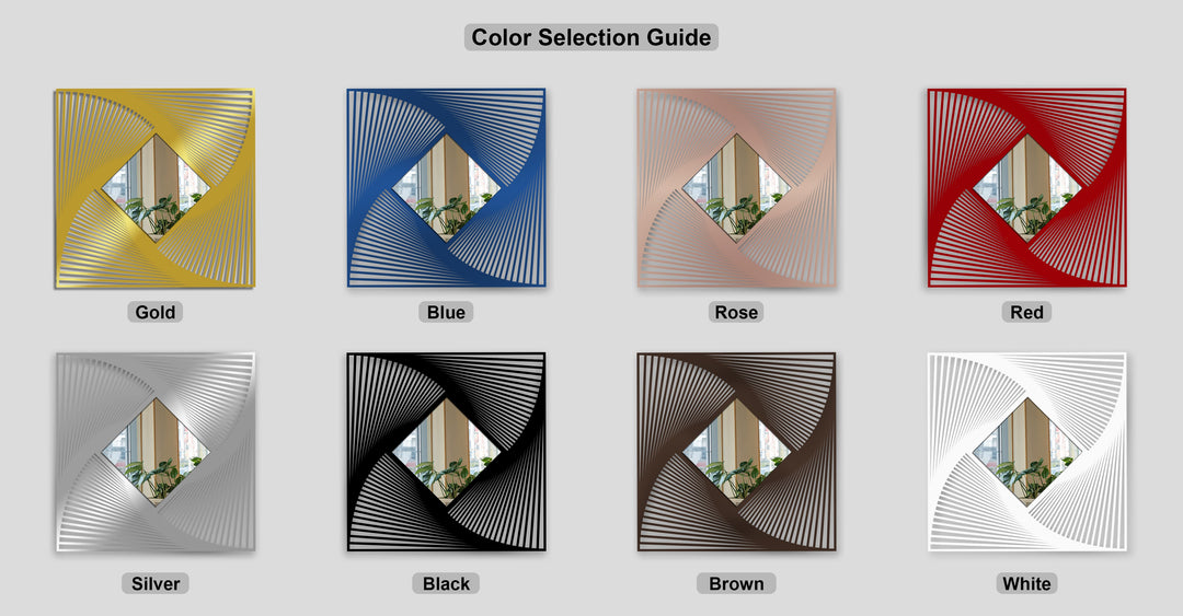 Chiave greca rotonda decorativa Specchio da Parete – Decorazione da parete con specchio classico moderno