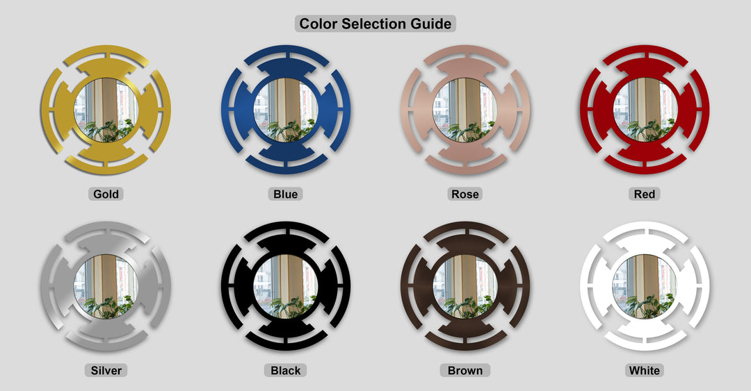 Círculo de anillos segmentados Espejo De Pie – Black Metal moderno Espejo De Pie