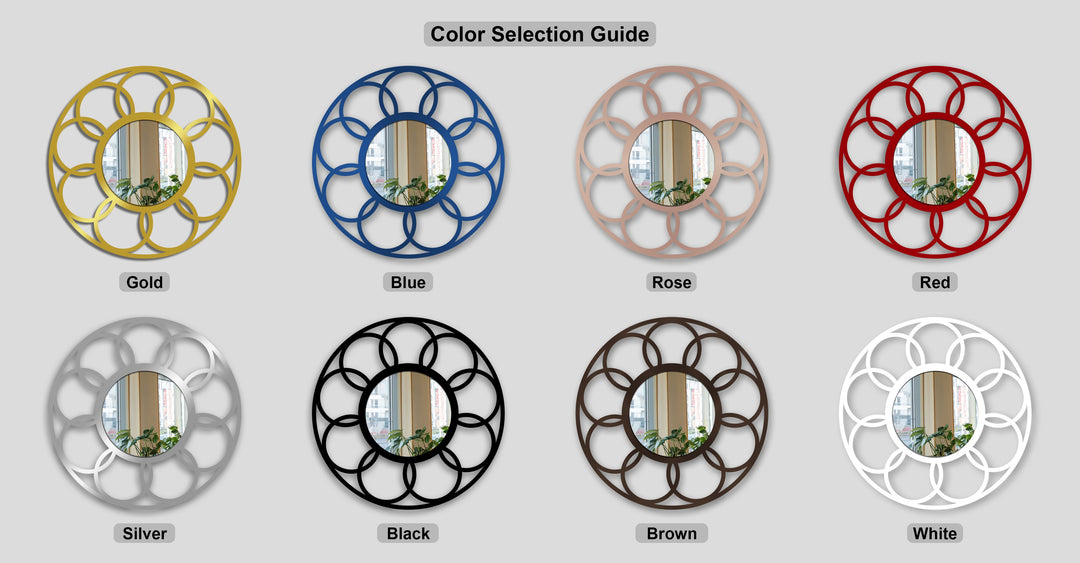 Boucle d'harmonie Miroir Sur Pied–Cercle entrelacé en métal noir Miroir Sur Pied