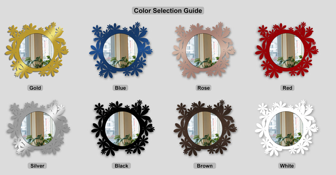 Bloom Halo Floor Mirror – Floral Black Metal Decorative Floor Mirror