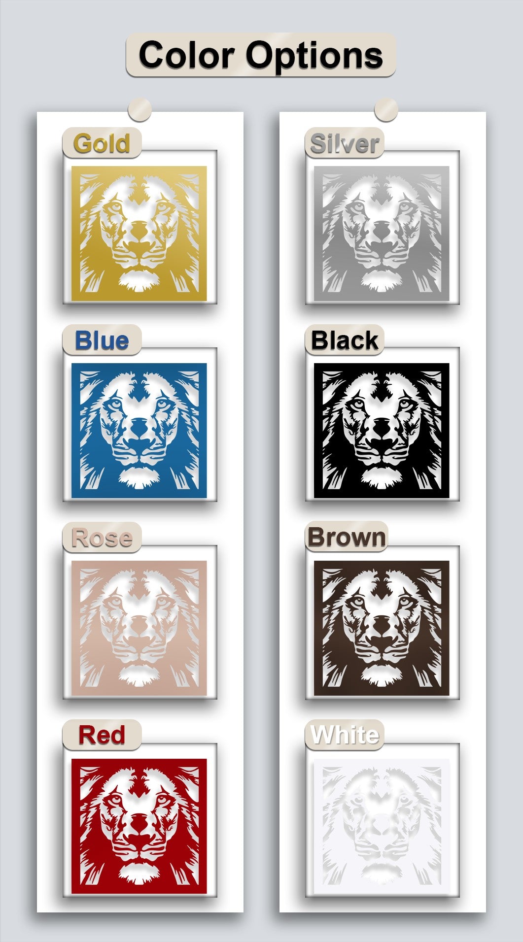 Majestic Lion Face – Bold Geometric Metal Wall Art