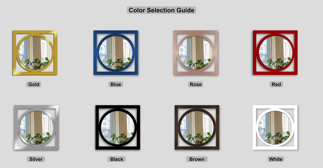 Circle Within Square Decorative Wall Mirror – Modern Minimalist Mirror Wall Decor