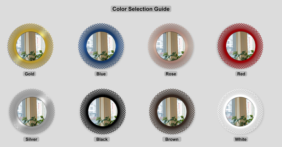 Diamond Weave Round Decorative Wall Mirror – Modern Geometric Mirror Wall Decor