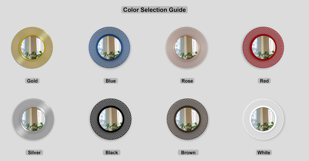 Interwoven Round Decorative Wall Mirror – Modern Geometric Mirror Wall Decor